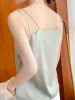 Camis 2022 Silk Satin Satin Women's Tank Top Crop Vide