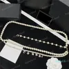 Ladies Pearl Chains Belts Designer Akcesoria w pasie luksusowe marka paska dla kobiet złoto linki perły wisiorki pasy łańcuchowe