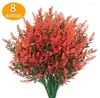 Decorative Flowers 8 Bouquet Provence Lavender Artificial Fake Plant Silk High Quality Flower For Home Decor Grain