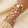 Charm Bracelets Eilieck 316L Edelstahl Vintage Sonnenarmband für Frauen Girl Fashion Party Gold Farbe wasserdichtes Handgelenk Ketten Schmuck Schmuck