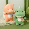 Doldurulmuş Peluş Hayvanlar 25cm Peluş Hayvanlar Sevimli Dolgulu Yumuşak Bebek Oyuncaklar Aslan Domuz Hippo Dinozor Koyun Uyuyan Dost Bebek Çocuk Çocuk Ev Oyuncak