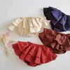 Skirts Soft Cotton Ruffle Tutu Skirt Shorts for Baby Girl Clothing Infant Diaper Covers 0-24Months Newborn Toddler Bubble Bloomers H240425