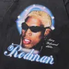 Męskie koszulki Żaba Drif Streetwear Rodman Graphic Printed Retro Basketball Vintage odzież luźne wierzchołki TEE TES