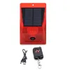 Siren Aixishs Outdoor Solar Siren Alarm Waterproof PIR Movement Detekcja 4 Tryby robocze (dzień/noc)