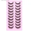 Faux cils 10 paires de cils naturels duvets D Curly 3D Curly Fausses de cils sont parfaites pour le maquillage quotidien ou spécial Q240425