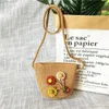 Zomer kinderen Straw geweven messenger tas mooie meiden kleine munt portemonne handtassen baby kinderen mini schoudertassen prinses portemonnee 240423