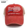 Ball Caps Koep New Donald Trump 2024 Hat Wash Net Baseball Hat tiene le Americhe Great Snap Cappello Presidenziale ricami Shipping Direct Shipping Q240425