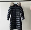 Designer Winter Down Jackets Damen Duck Down Long Parkas Gans mit Gürtel Hoody White Label Fell Frauen große Fuchs Pelz Parka warme Kleidung