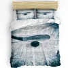 Pillow 3pcs Bedding Set Ice Hockey Sports Home Textile Duvet Cover Pillow Case Boy Kid Teen Girl Bedding Covers Set