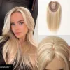 Fechamentos de fechamentos 12 polegadas de cabelo para mulheres com perda de cabelo loiro misto recommy clipe de cabelo humano em pântanos de cabelo de cabelo real