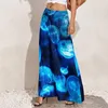 Damesbroeken NAUTISCHE JELLIES Print Blue Jellyfish Trendy brede vrouwelijke oversized esthetische aangepaste rechte broek