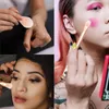 Spazzole per il trucco da 5 pezzi perle in silicone kit cosmetico fai -da -te in rilievo per