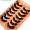 False Eyelashes New 7 pairs of eyelash makeup soft and fluffy 3D mink leather fake eyelashes thick handmade curled artificial natural tools Q240425