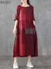 Robes sexy urbaines zanzea femmes robes en lin en coton