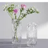 Vasen Falten transparenter Glas Vase Schreibtisch Dekoration Hydroponik Blumen Blumen Arrangement moderne Wohnkultur Blumen