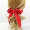 Kids Double layer bubble satin Bows hairpins girls long ribbon Bows princess hair clip accessories boutique children birthday party barrettes Z7878