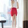 Spódnice Funjoin seksowne krótkie zobaczenie ołówka o wysokiej pasie mini spódnica długa przezroczysta nocna sukienka dla kobiet