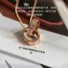 Original designer Carter Double Ring Necklace Womens Gold Plated 18k Rose Full Diamond Collar Chain Versatile Light Luxury Live Broadcast