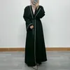 Etnische kleding dames uit het Midden -Oosten Dubai collage contrast kleur elegante vest robe fabrikanten moslimmode