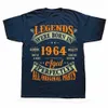 Men's T-Shirts T-shirt de manga curta para homens strtwear presentes aniversrio estilo vero roupas masculinas nascido em 1964 59 anos H240425