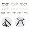 Sunglasses Frames LNFCXI Retro Women's Transparent Glasses Spring Hinge Women Cat Eye Unique Faceted Eyeglass