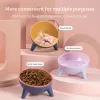 Feeding Multifunctional Round Tripod Pet Bowl Contrast Color Cat Dog Anti Overturn Water Bowls Stable Stand Easy Cleaning Pet Supplies