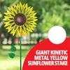 Garden Wind Spinner Giant Yellow Sunflower Stake Dual Powered Metal Outdoor Decor and Yard Art 240425