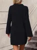 カジュアルドレス女性長袖ドレスニットセーターパーティーミニビーチカクテルクラブストリートウェア用のポケット付き