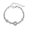 Perlen Neue Frauen Luxus Glücksarmband für weibliche blaue Kristall Herz -Charm -Armband Frauen Braut Hochzeit Engagement fein Schmuck Geschenk