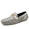 Casual Schuhe echte Lederhandleder -Männer -Ladungsfutter aus der Business Classic Soft atmable Flat.