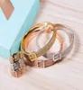 Europe America Classic Brand Jewelry Set Lady Brass Impostazioni Diamond Buckle H Letter 18K Gold Engagement Braccialetti Ring 3 Color4194045