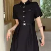 Top Designer Brand Fashion Salia feminina Slim Fit Dress Black Black Casual Vestido Longo Longo Feminino Charcado Charming Dress Long Girl White Princess Dress