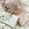 Blankets Swaddling Muslin Baby Bedding Swaddle Blanket Baby Blanket Newborn Gauze Infant Waffle Cotton Recieving Blankets Print Abies Accessories