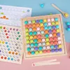 Early Educational Montessori Wooden Board Clip Toys Rainbow Color Coordination Eye Hand Puzzle Perle jeu