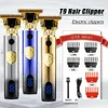 Haar Trimmer Elektrische kapper T9 Upgraded LCD -oplaadbare retro -oliehoofdsnijwerk Push Shear Pubische Clipper Hine voor vrouwen drop levering ot6eoo