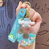 Doll keychain schattig leuke leuke cartoon anime kuromi quicksand sleutelhanger auto sleutel hanger tas accessoires meisje cadeau