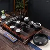 Чайные лотки Gongfu японская порция лотка роскошная кофе кухня капля кабана винтаж Бандеха Бамбу украшения на столе