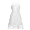 Robes sexy urbaines Summer Sundress Blanc Floral Broiderie Mesh Lace Sexy Backless Beach Dress Vêtements pour femmes 2022 Nouvelle arrivée Fashionl2404