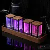 Clocks Tube Nixie Clock Modern Creative Digital Table Desk Clock عرض كبير ديكورات المنزل الرجعية الرائعة Glow Nixie Tube