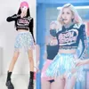 Wear Kpop Somi Tenfit Idol Jazz Dance Sequin GOGO DANCER Costume de scène Hiphop Design Women Street Wear Dance Rave Rave Festival Vêtements D240425