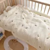 set pura coperta di cotone mussola da letto per bambini da letto orso ricamo appena nato ragazzo coppa la trapunta per bambini sul passeggino da letto