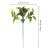 장식용 꽃 12pcs 인공 가짜 테이블 장식 원예 시뮬레이션 크리스마스 과일 부케 (Green 12 Branch)