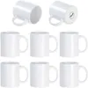 Tumblers Diy Sublimación Copa de cerámica 11 Oz Blancos blancos creativos Tazas de café Agua potable Vuellador con mango H240425