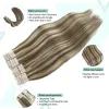 Weft Tape Hair Extensions #P8/613 Tape in Human Hair Extensions Seamless Skin Weft Tape in Extensions 1626 Inches Virgin Hair