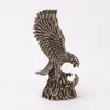 Garden Decorations Antique Solid Copper Ornaments Bronze Flying Eagle Statue Brass Miniatures Figurines Home Office Desk Decor Crafts