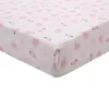 Uppsättningar CRIB SHEETS Baby Bed Madrass Cover Protector Printed Baby Toddler Bed Set Sheets Animals Floral For Baby Girls Bedding 130x70cm