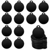 Keychains 25 PCS Round Blank Tags Black Aluminum Stamping Blanks Discs Metal Keychain Dog Tag