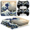 ステッカーグレートウェーブ5620 PS4 PROスキンステッカーデカールカバーPS4 Proコンソールと2つのコントローラーPS4 Pro Skin Vinyl