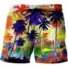 Fashion Coconut Palm Tree Graphic Beach Shorts para homens 3D Art Cenário de pigmentos Pumping Summer Holiday Swimming Turnks 240417