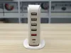 Laddare 40W Desktop USB Charging Station QC3.0 PD 20W Snabbladdare för iPhone USB Charger Tower Universal 6 Ports Portable Charger